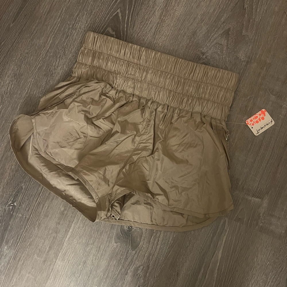 Free People Athletic Shorts Tan Lightweight Performance